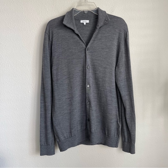 Reiss 100% Wool Button Down Long Sleeve Heather Shirt - Picture 2 of 6